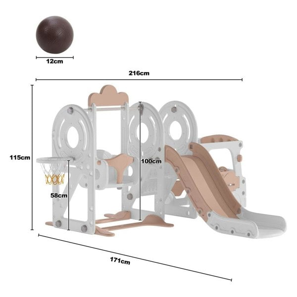 3-in-1 Kids Toddler Swing and Slide Set Climber Playset Swing & Slide Living and Home