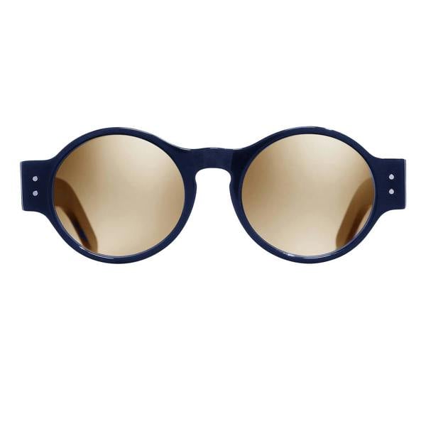 Cutler & Gross 1374 round sunglasses in a translucent navy blue frame