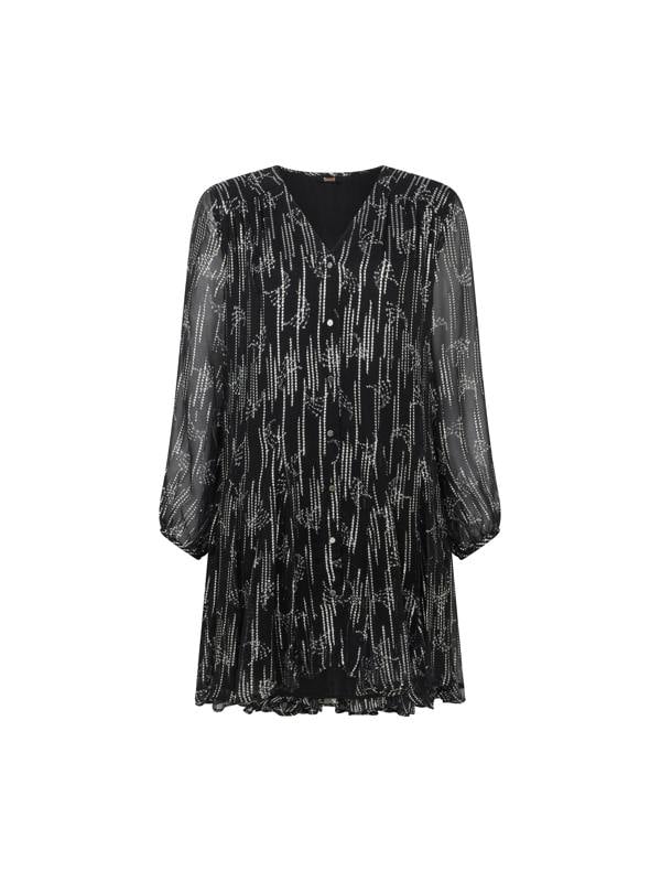Rose & Nancy Ophelia Black Silver Mini Dress