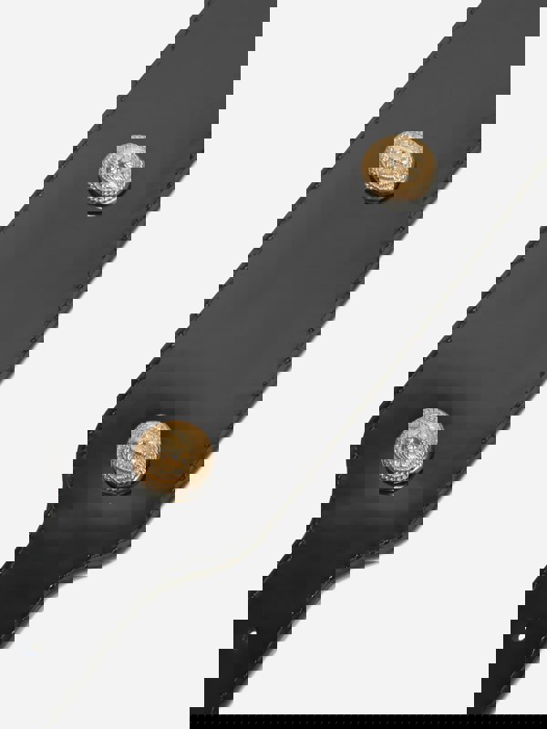 Balmain Girls Varnished Leather Belt in Black