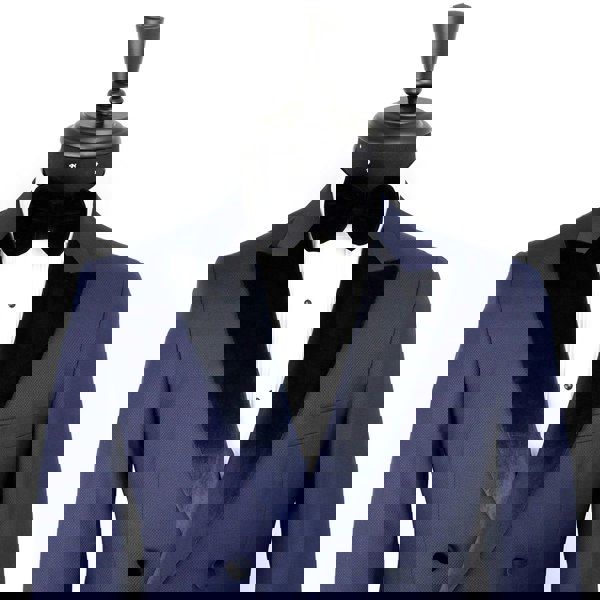 David WeJ Alfredo Dress Double Breasted Velvet Peak Lapel Tuxedo - Navy