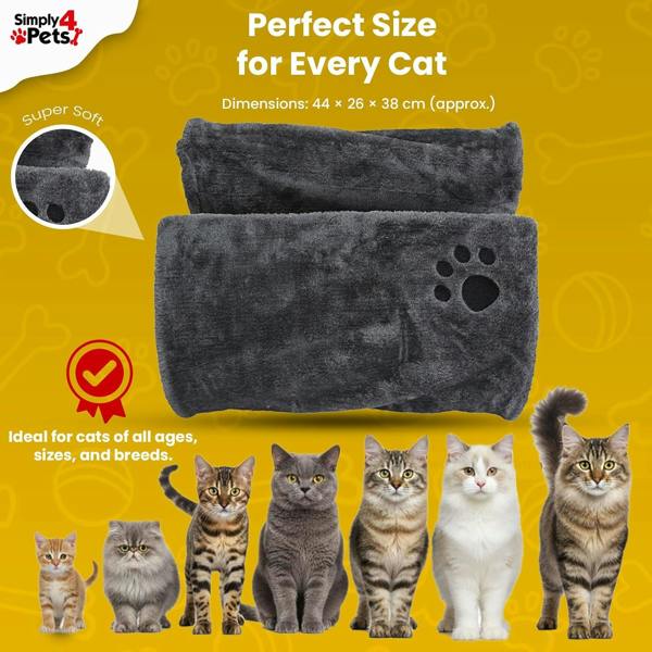 Simply 4 Pets Cat Radiator Bed - Super Soft Faux Fur Cat Hammock for Indoor Cats - Radiator Kitten Beds With Strong Metal Frame, Washable Cover