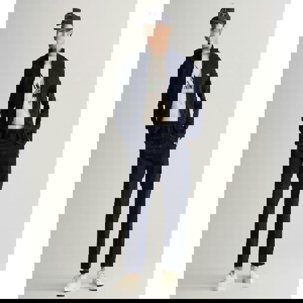 GANT Mens Casual Cotton Zip Cardigan - 433 Evening Blue