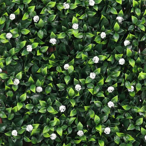 Premium Expanding Trellis Artificial Laurel & White Flower - 1m x 2m