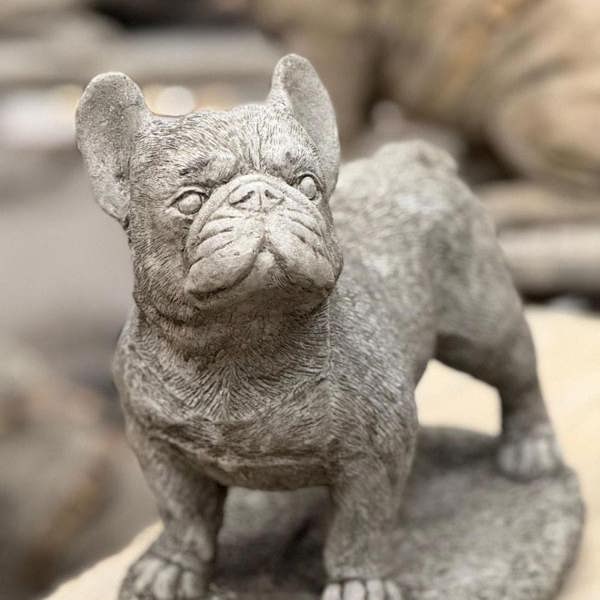OSN Standing Frenchie Stone Statue Detailed Garden Ornament