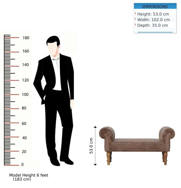 Artisan Furniture Mocha Faux Fur Bedroom Bench