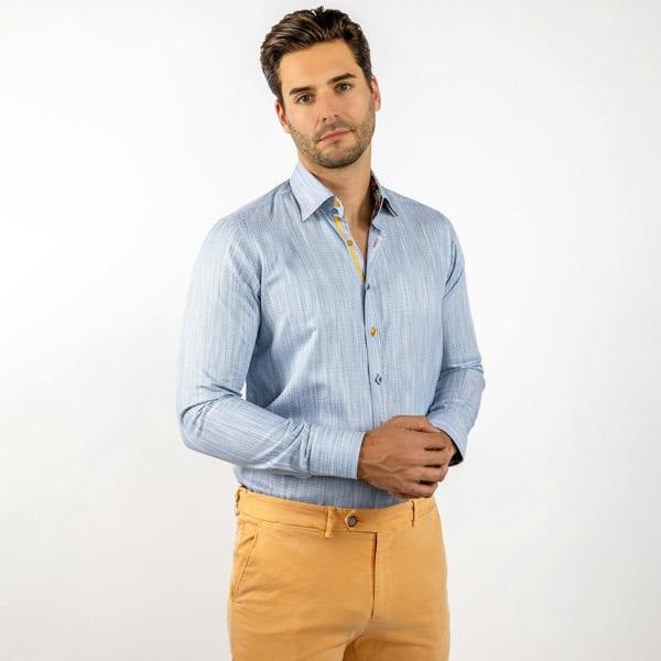 LUXURY KNITTED CLASSIC JACQUARD SHIRT – Premium Men's Patterned Shirt by Claudio Lugli | Bold Design, Tailored Fit, Best Printed Shirts