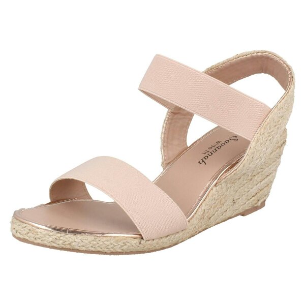Savannah Ladies Savannah Wide Fit Wedges F2292 - Nude