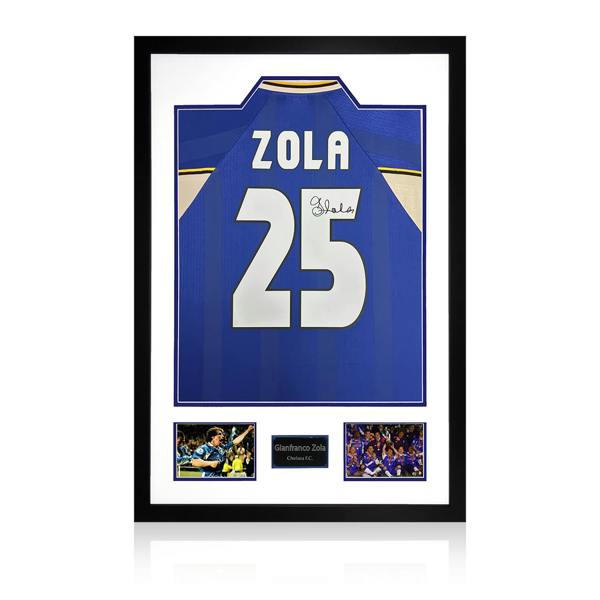 Gianfranco Zola Signed Chelsea Shirt Premium Frame