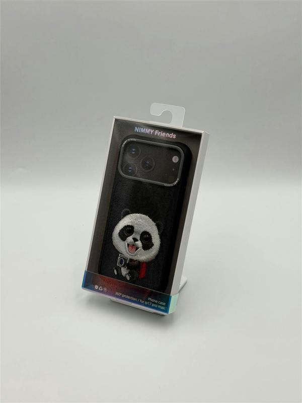 Nimmy Friends Nimmy Big Eye Cute Pet Travel Panda Case with MagSafe for iPhone 17 Pro Max 6.9" Black Grey - N-XDY-IP17-PRO-MAX-06-A