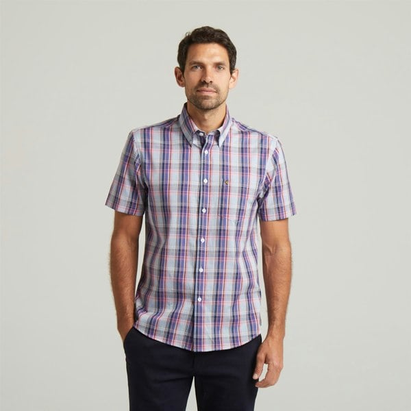 Gabicci G54W02 Mens Short Sleeve Check Shirt Gabicci Classic - SAPPHIRE
