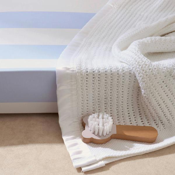 Anti-Roll Changing Mat - Hamptons (Soft Blue) - The Tiny Bed Company™