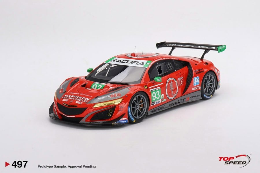 TSM Acura NSX GT3 EVO22 No.93 Harrison Contracting Company Racers Edge Motorsports With WTRAndretti 2023 IMSA Daytona 24 Hrs 1:18 Scale TSM TS0497