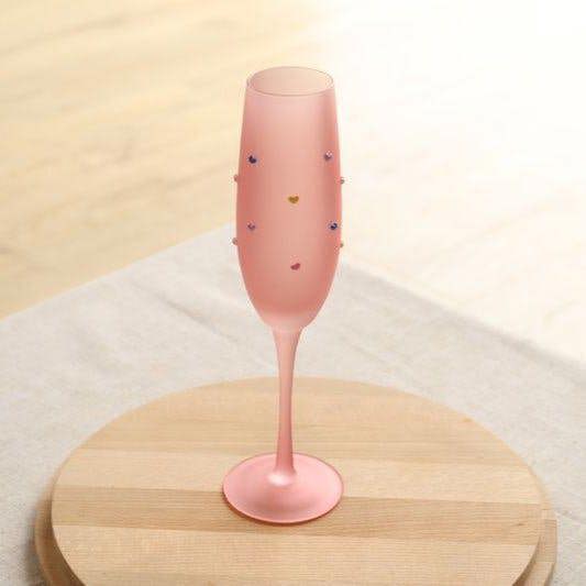 Pink Frosted Multicoloured Heart Glasses - MYLEE London