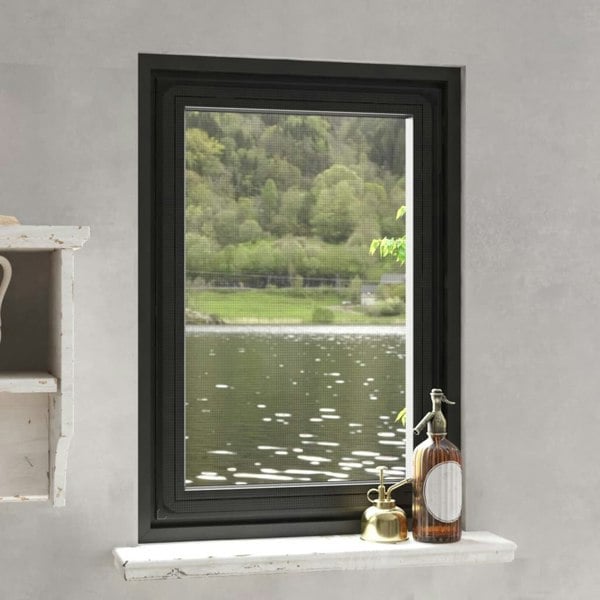 Berkfield Magnetic Insect Screen for Windows Anthracite 80x120 cm