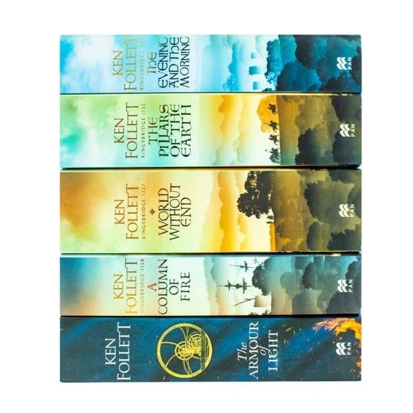 Ken Follett Kingsbridge 5 Books Collection–Pillars of the Earth, World Without End, A Column of Fire, The Evening and the Morning, The Armor of Light