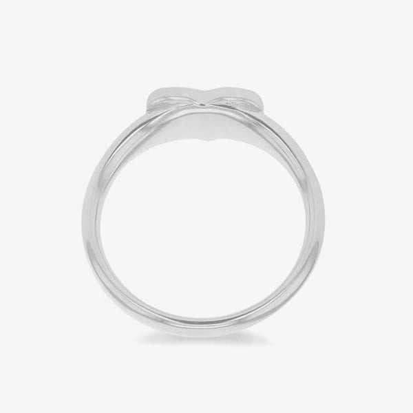 T. H. Baker Silver Rhodium Plated Small Heart Shaped Signet Ring 8.81.0340