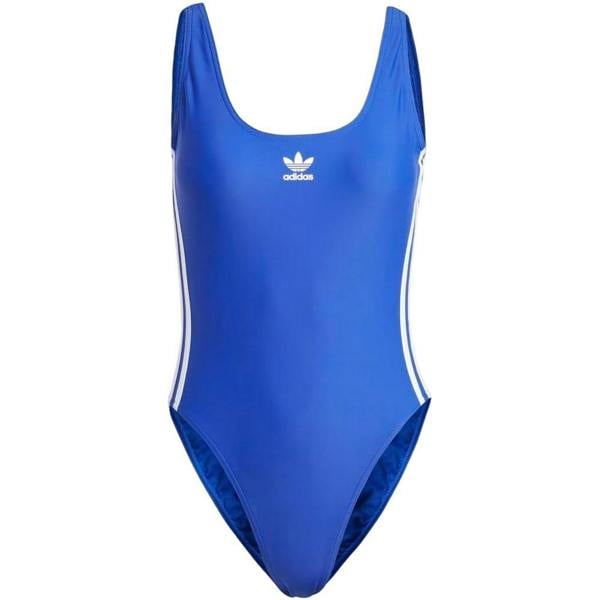 Adidas Womens/Ladies 3 Stripes One Piece Swimsuit - Blue - 