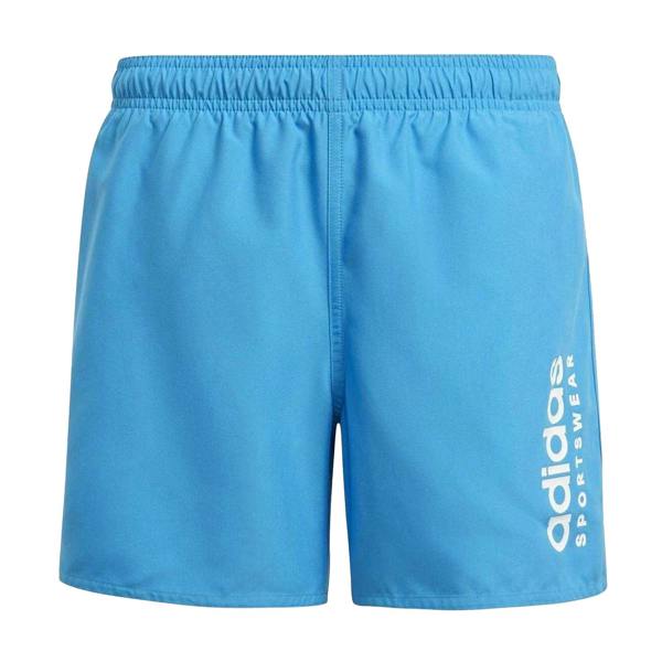 Adidas Childrens/Kids Essentials Logo Swim Shorts - Blue/White - 