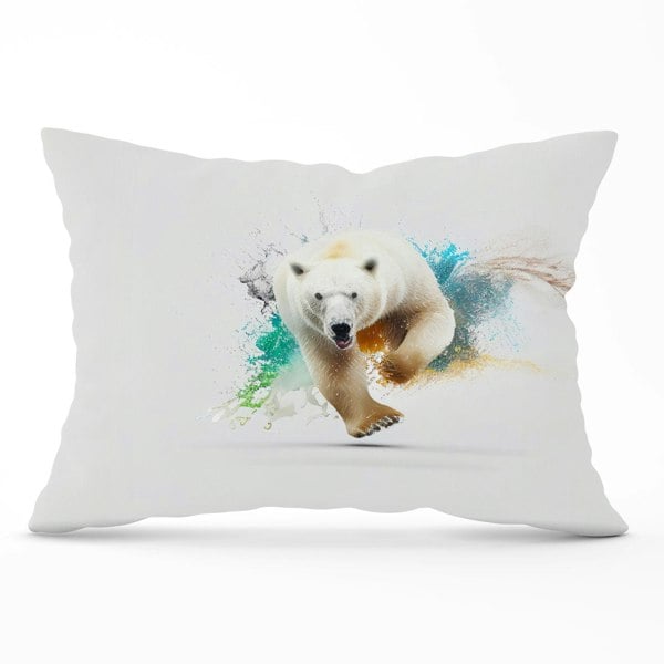 Warren Reed Charging Polar Bear Cushions