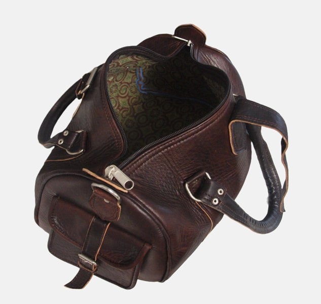 Berber Leather The Rabat Bowling Bag in Brown