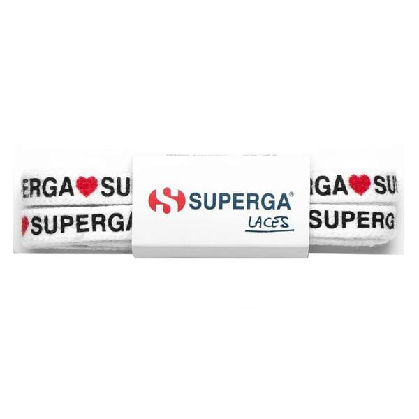 Superga Heart Logo Shoe Laces - White/Red/Navy