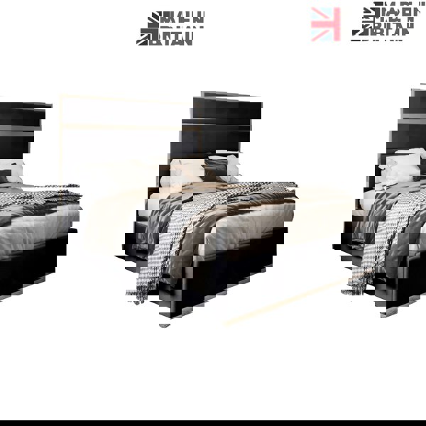 Casa Magna Bentley Upholstered Soft Velvet Metal Bed Frame - Black