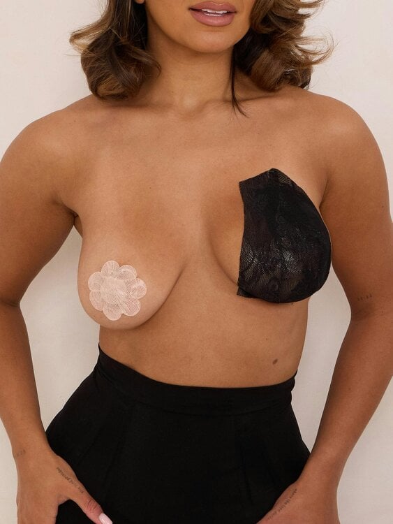 Perky Pear DIY Breast Lift Tape Roll- Black Lace- A-DD Cups