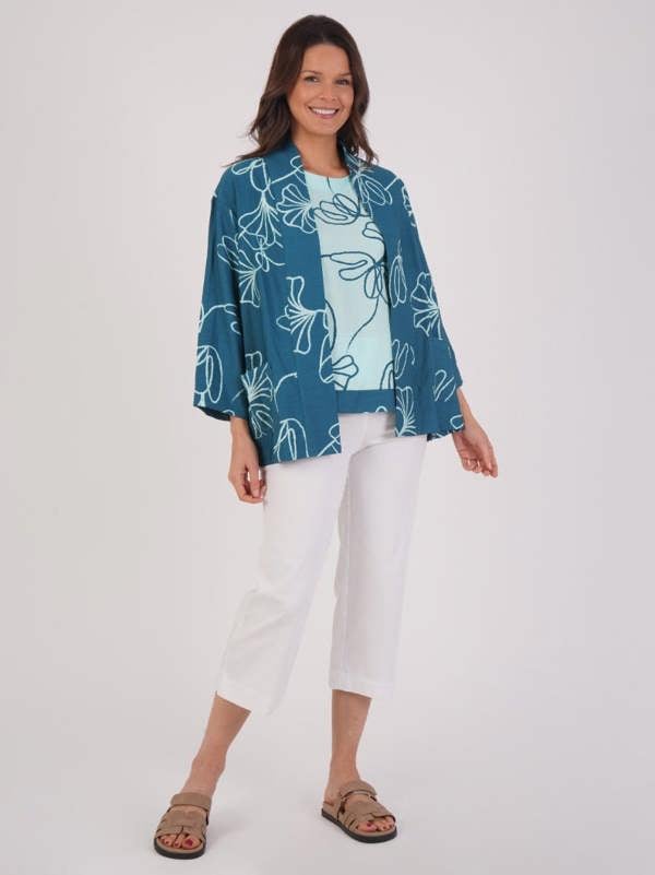 VIZ-A-VIZ Floral Print Lightweight Jacket