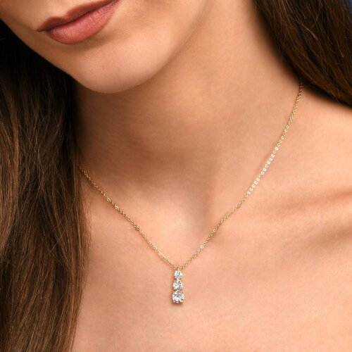 Zavana Dainty Gold Trilogy Pendant Necklace for Women