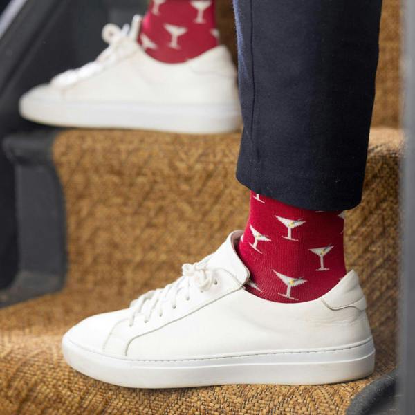 SWOLE PANDA Martini Bamboo Socks, Red