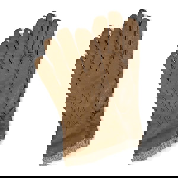 Infinity Leather Men’s Genuine Leather Wool Lined Ribbed Knit Cuff Gloves