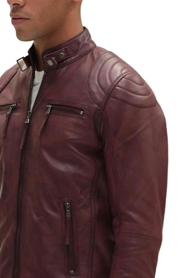 Infinity Leather Mens Moto Leather Biker Jacket-Taiwan