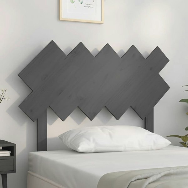 Berkfield Bed Headboard Grey 104x3x80.5 cm Solid Wood Pine