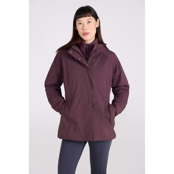 Mountain Warehouse Womens Alaskan 3 in 1 Padded Jacket - Dark Burgundy