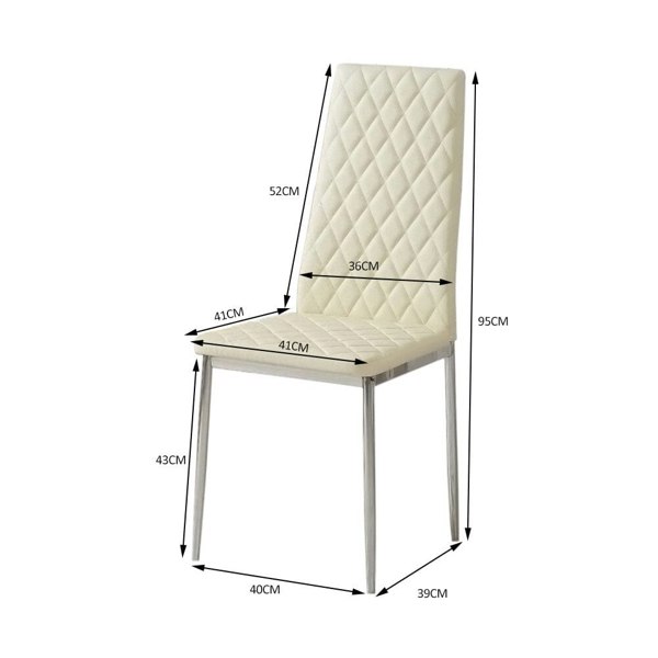 PVC High Back Modern Dining Chairs Set of 2 Living and Home