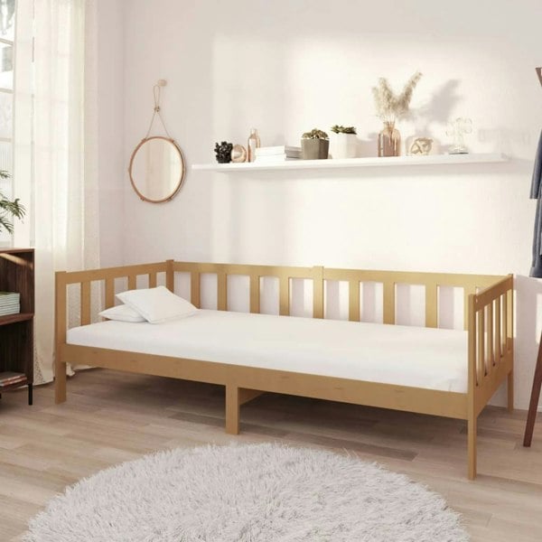 Berkfield Day Bed Honey Brown Solid Pinewood 90x200 cm