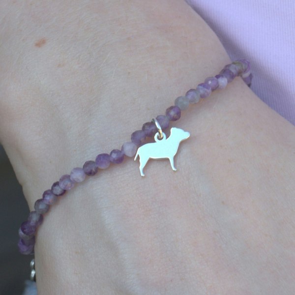 Mylee London Staffordshire Bull Terrier Silhouette Crystal Bracelet - Personalised