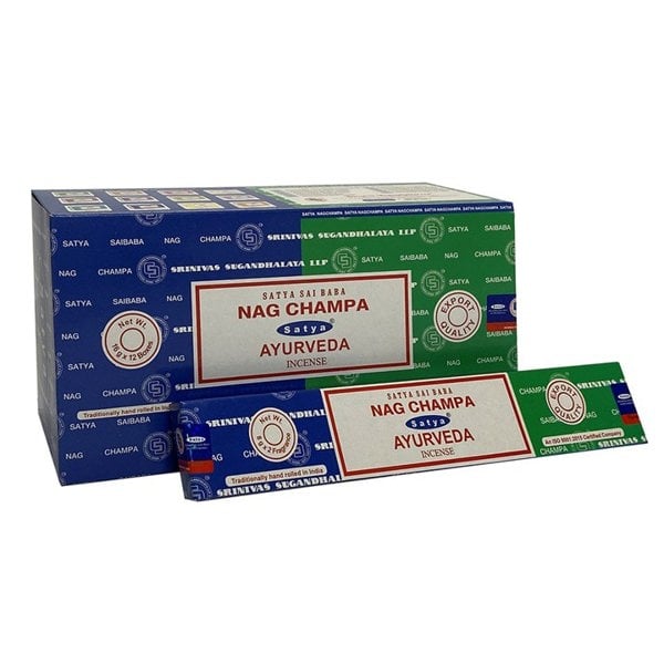 Serano Set of 12 Packets of Combo Satya Incense - Nag Champa Ayurveda