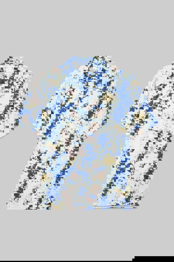 ENORSIA Revere Collar Short Sleeves Printed Shirt