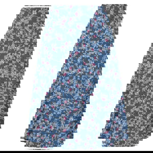 Lazy Jacks Women's Wildflower Jersey Midi Skirt - Blue / Pink