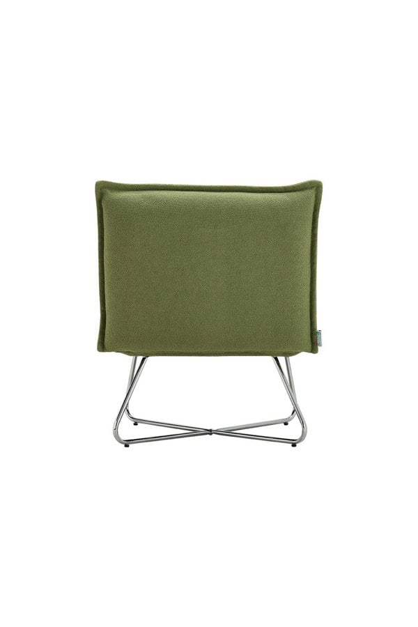 Living and Home Modern Linen Accent Chair with Metal Base