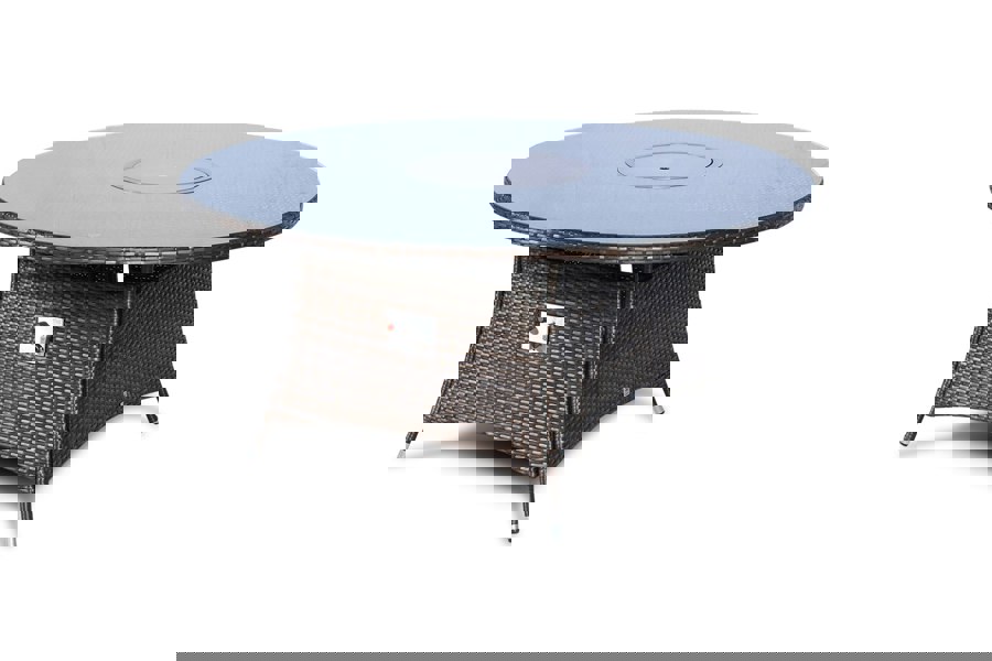 Giardino Savannah Fire Pit 8 Seater Round Rattan Dining Set