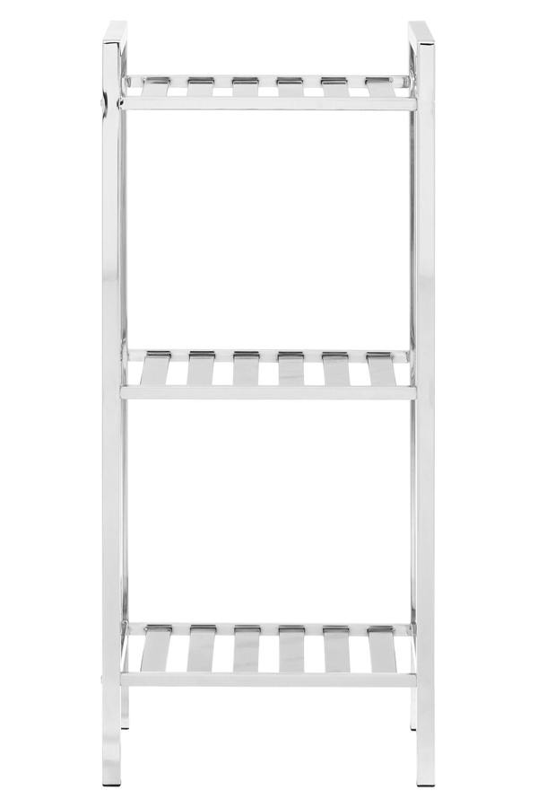 Maison by Premier Dara 3 Tier Chrome Shelf Unit with Slatted Sides