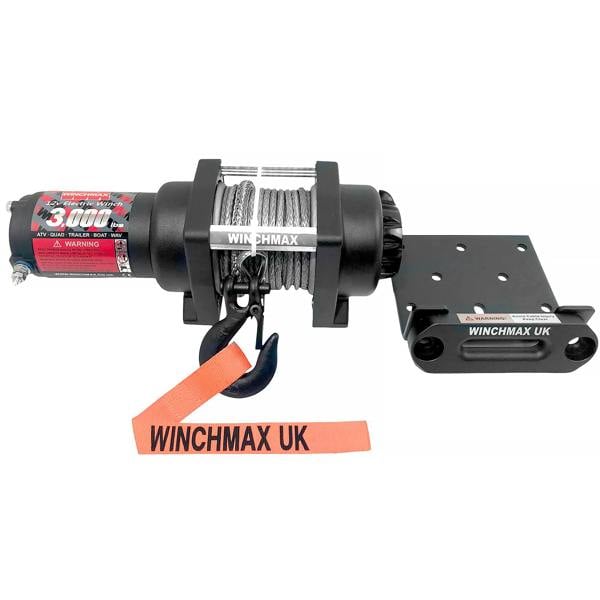 Winchmax 3,000lb (1,361kg) 12V Military Grade Winch 155m x 5mm Dyneema Rope, Remotes Boat Trailer, Marine