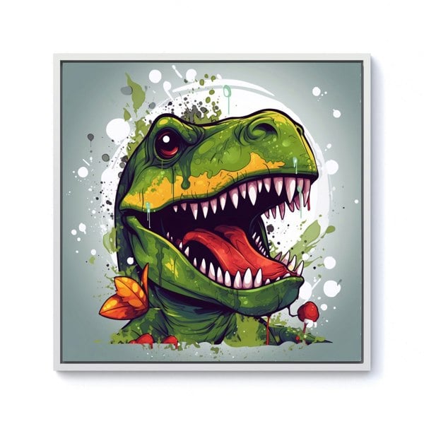 Warren Reed Laughing T-Rex Framed Canvas