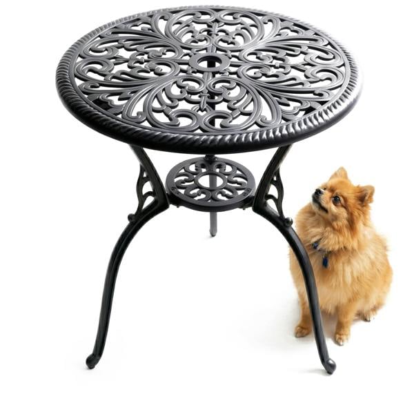 Homeology BANGUI Black Garden and Patio Cast Aluminium Bistro Table