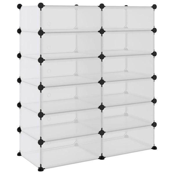 Berkfield Shoe Rack Transparent 94.5x36.5x106 cm PP