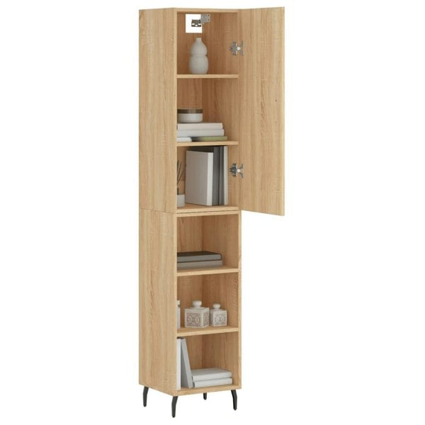 Berkfield Highboard Sonoma Oak 34.5x34x180 cm Engineered Wood