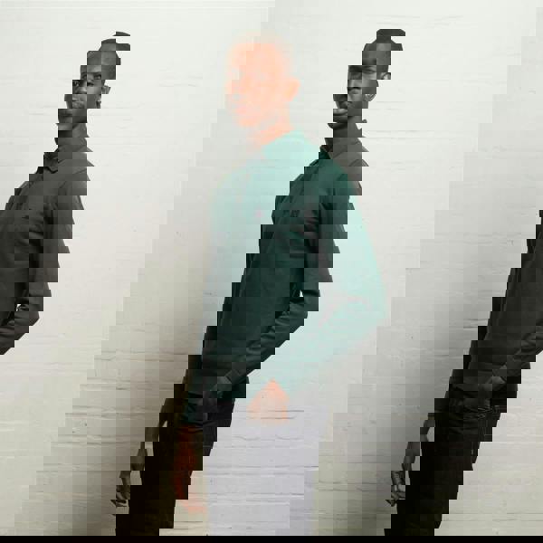 Gabicci V55GK08 Mens Francesco Long Sleeve Plain Knitted Three Button Polo Gabicci Vintage - IVY